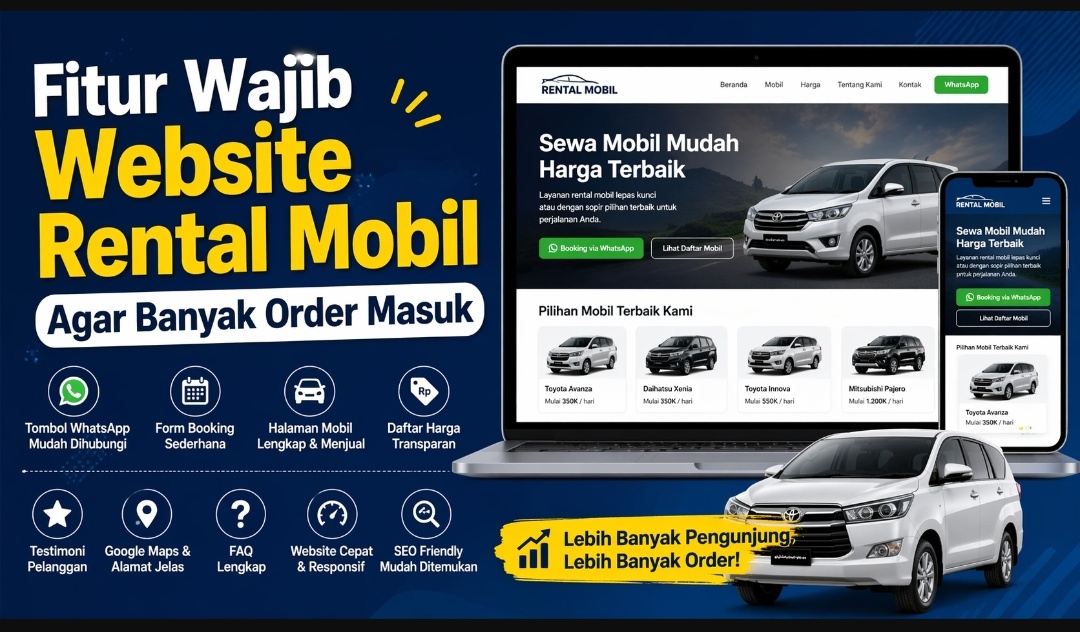 Fitur Wajib Website Rental Mobil Agar Banyak Order Masuk