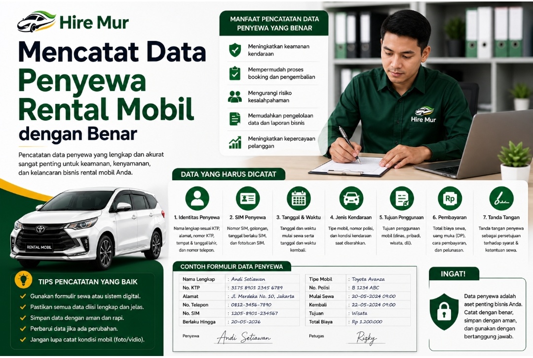Mencatat data penyewa